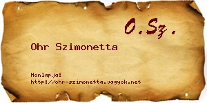 Ohr Szimonetta névjegykártya